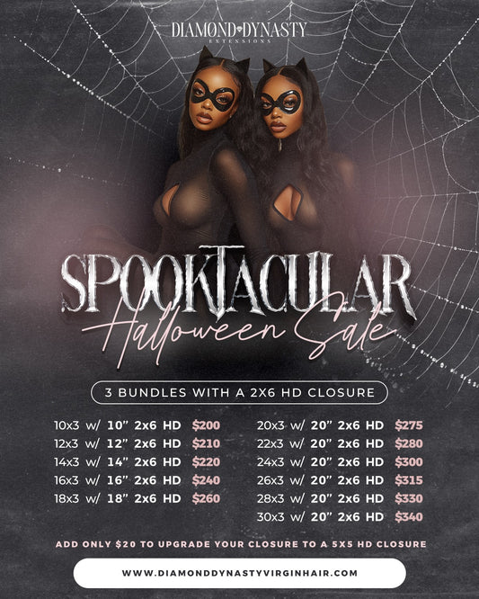 SPOOKTACULAR SALE: 3 bundles w/ 2x6 HD closure