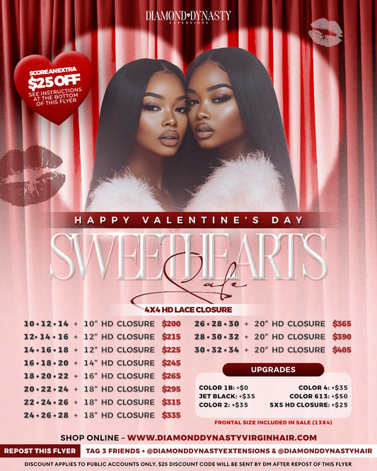 SWEETHEARTS SALE/ 3 bundles & closure deal