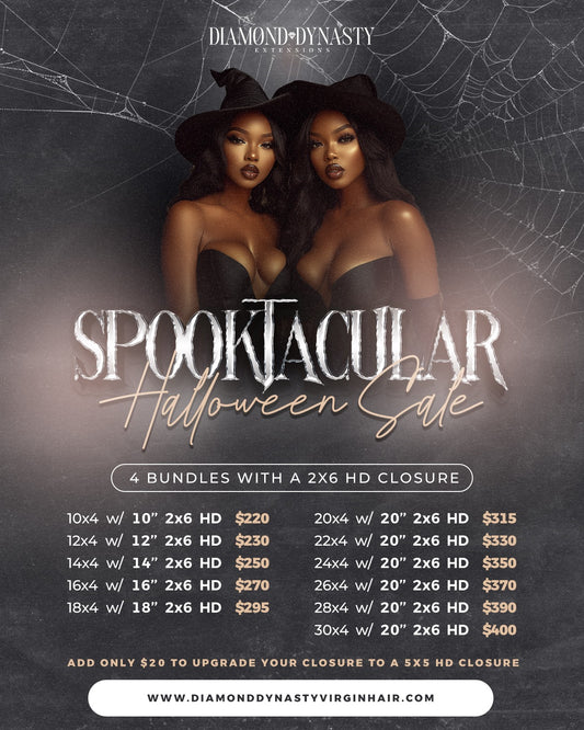 SPOOKTACULAR SALE: 4 bundles w/ 2x6 HD closure